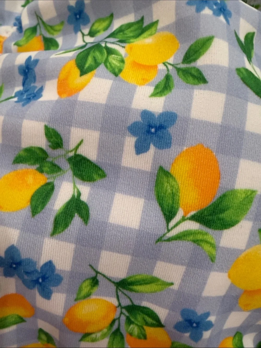 Altar'd State Floral Yellow & Blue Ruffle Bikini